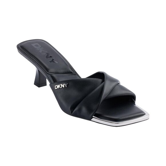 DKNY Womens Jolaine Twist Heel Sandal Mule K1532005 Black 9.5M - Picture 9 of 14